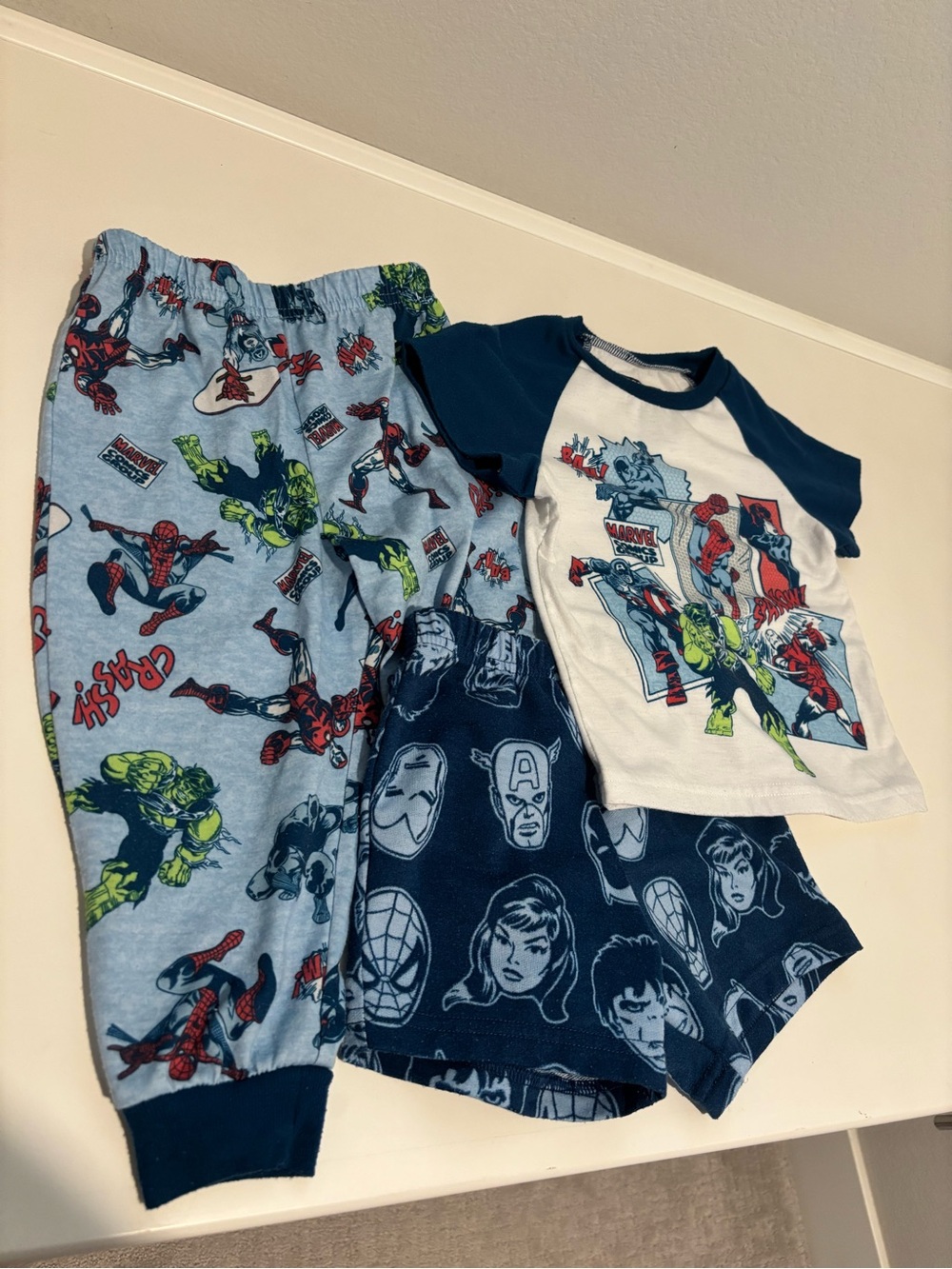 Toddler boy marvel pjs matching set